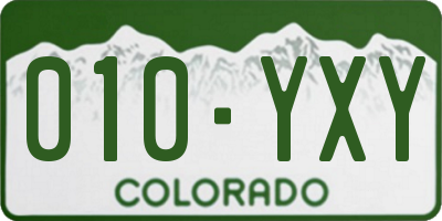 CO license plate 010YXY