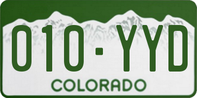 CO license plate 010YYD