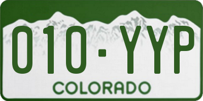 CO license plate 010YYP