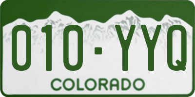 CO license plate 010YYQ