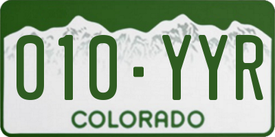 CO license plate 010YYR