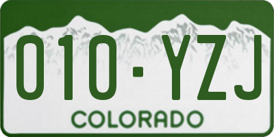 CO license plate 010YZJ