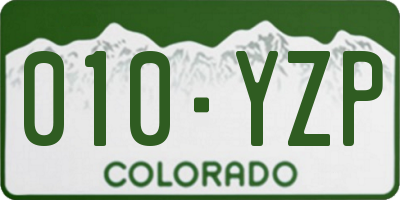 CO license plate 010YZP