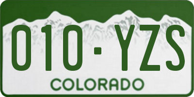 CO license plate 010YZS