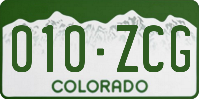 CO license plate 010ZCG
