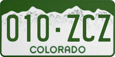 CO license plate 010ZCZ