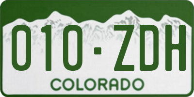 CO license plate 010ZDH