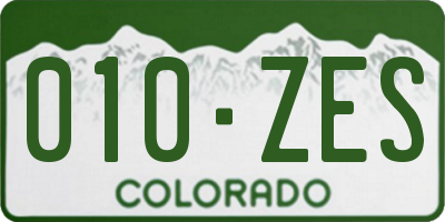 CO license plate 010ZES