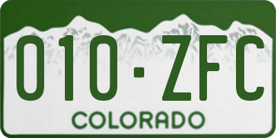 CO license plate 010ZFC