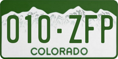 CO license plate 010ZFP