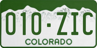 CO license plate 010ZIC
