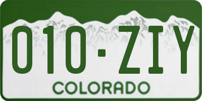 CO license plate 010ZIY