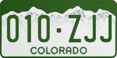 CO license plate 010ZJJ