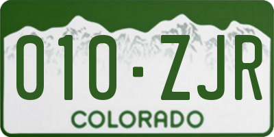 CO license plate 010ZJR