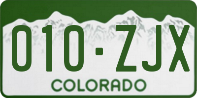 CO license plate 010ZJX