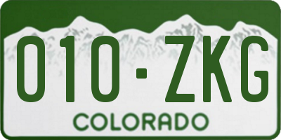 CO license plate 010ZKG