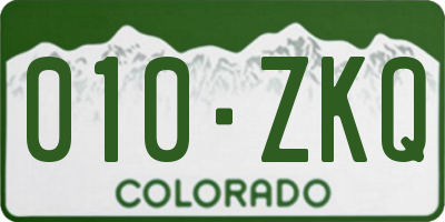 CO license plate 010ZKQ