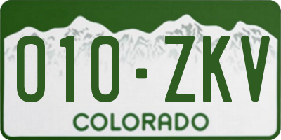 CO license plate 010ZKV
