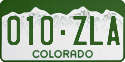 CO license plate 010ZLA