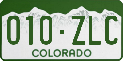 CO license plate 010ZLC