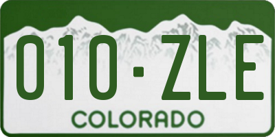 CO license plate 010ZLE