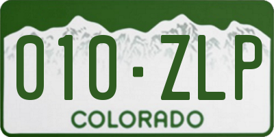 CO license plate 010ZLP