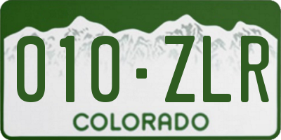 CO license plate 010ZLR
