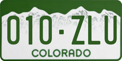 CO license plate 010ZLU
