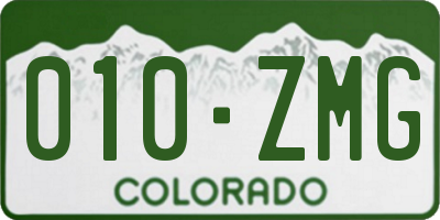 CO license plate 010ZMG