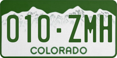 CO license plate 010ZMH