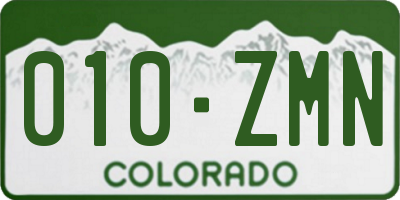 CO license plate 010ZMN