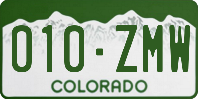 CO license plate 010ZMW