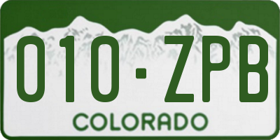 CO license plate 010ZPB