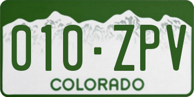 CO license plate 010ZPV