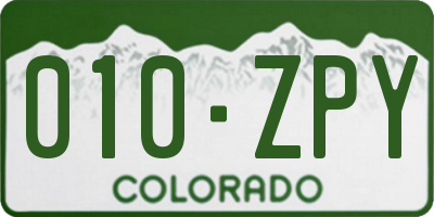 CO license plate 010ZPY