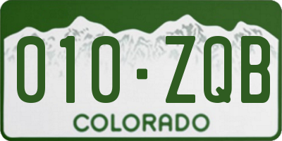 CO license plate 010ZQB