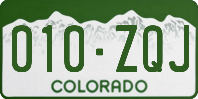 CO license plate 010ZQJ