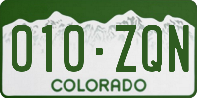 CO license plate 010ZQN