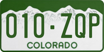 CO license plate 010ZQP