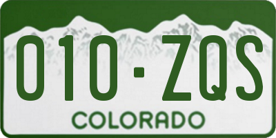 CO license plate 010ZQS