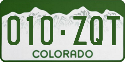 CO license plate 010ZQT