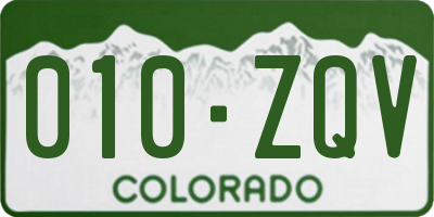 CO license plate 010ZQV