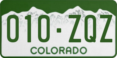 CO license plate 010ZQZ