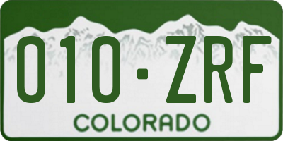 CO license plate 010ZRF