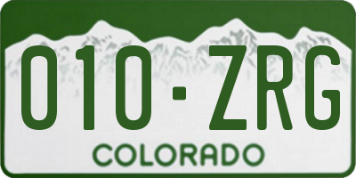 CO license plate 010ZRG
