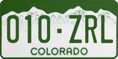 CO license plate 010ZRL