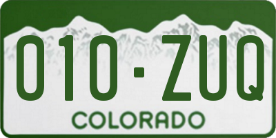 CO license plate 010ZUQ
