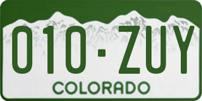 CO license plate 010ZUY