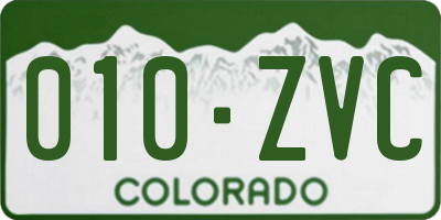 CO license plate 010ZVC