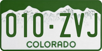 CO license plate 010ZVJ